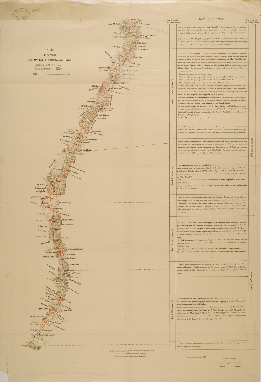 (N:30176) ITINERARIO 26 MAI MAFELLIS ARRESA ADI UGRI (SE004013) Carte e stampe antiche: riproduzione a colori su carta (formato A1)
