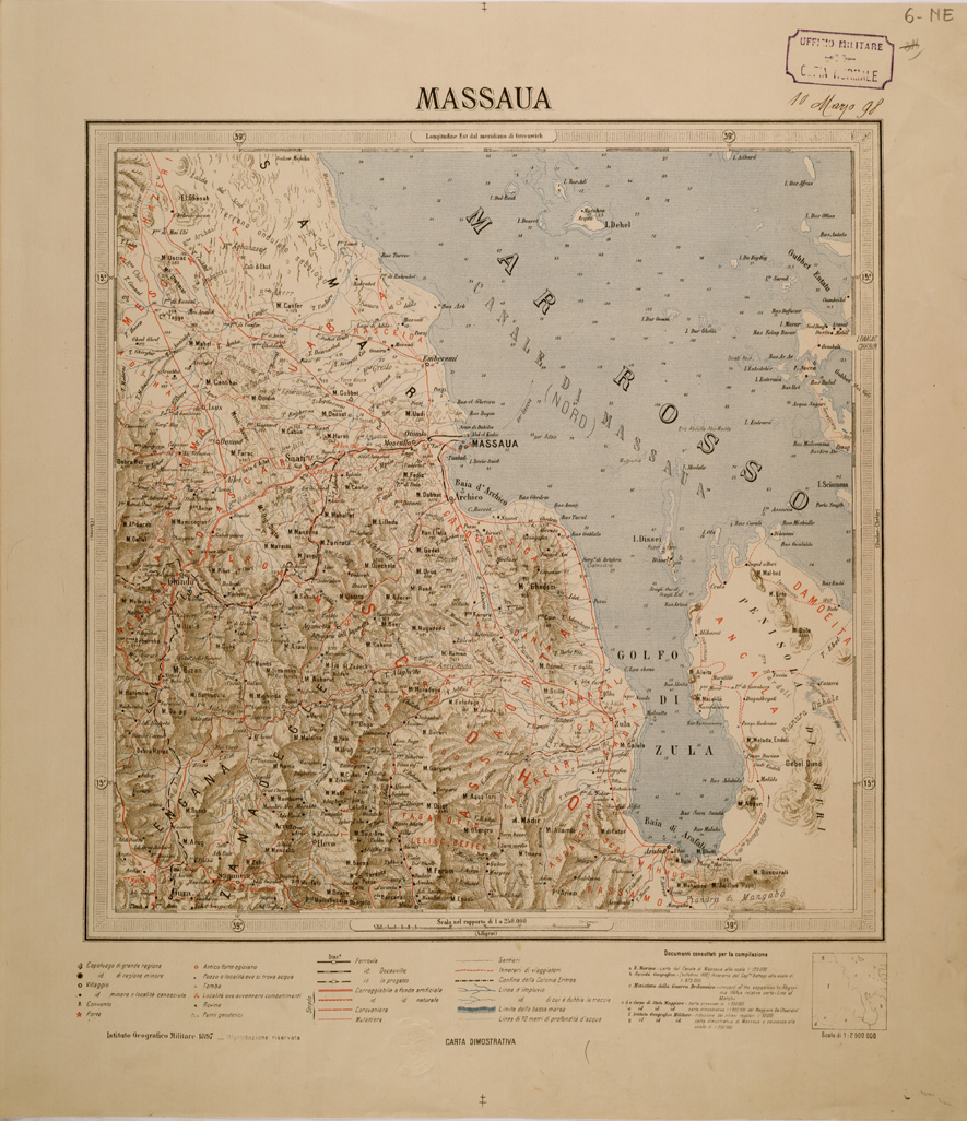(N:30189) CARTA DELL' ERITREA - FOGLIO 6 NE - MASSAUA (SE004019) Carte e stampe antiche: riproduzione a colori su carta (formato A1)