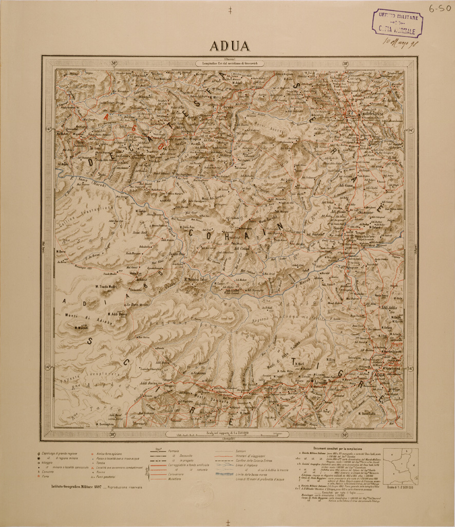 (N:30191) CARTA DELL' ERITREA - FOGLIO 6 SO - ADUA (SE004021) Carte e stampe antiche: riproduzione a colori su carta (formato A1)