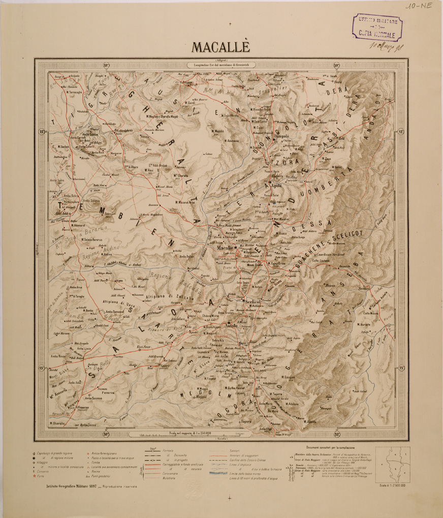 (N:30195) CARTA DELL' ERITREA - FOGLIO 10 NE - MACALLE (SE004025) Carte e stampe antiche: riproduzione a colori su carta (formato A1)