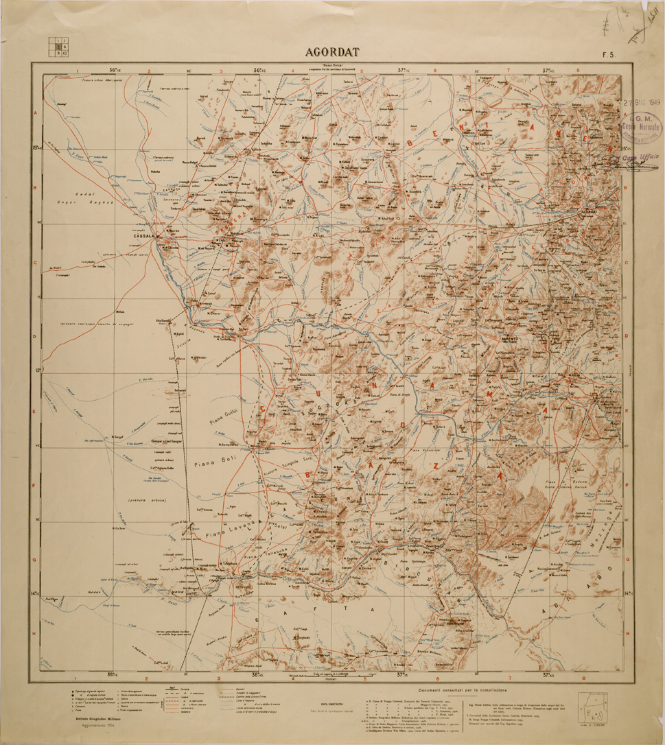 (N:30206) CARTA DIMOSTRATIVA DELLA COLONIA ERITREA E DELLE REGIONI ADIACENTI - FOGLIO 5 - AGORDAT (SE004036) Carte e stampe antiche: riproduzione a colori su carta (formato A1)