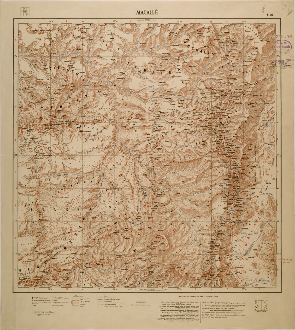 (N:30211) CARTA DIMOSTRATIVA DELLA COLONIA ERITREA E DELLE REGIONI ADIACENTI - FOGLIO 10 - MACALLE (SE004041) Carte e stampe antiche: riproduzione a colori su carta (formato A1)