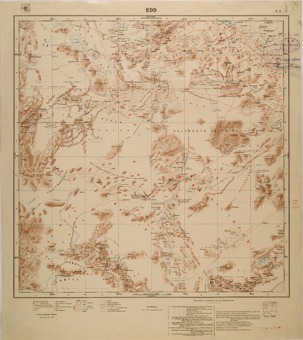 (N:30212) CARTA DIMOSTRATIVA DELLA COLONIA ERITREA E DELLE REGIONI ADIACENTI - FOGLIO 11 - EDD (SE004042) Carte e stampe antiche: riproduzione a colori su carta (formato A1)