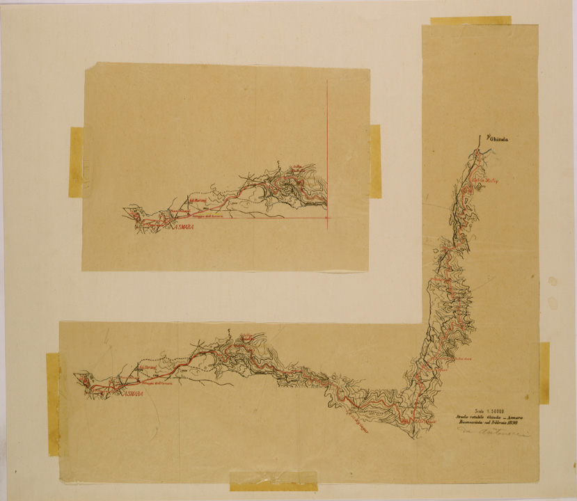 (N:30099) STRADA ROTABILE GHINDA - ASMARA (SE004046) Carte e stampe antiche: riproduzione a colori su carta (formato A1)
