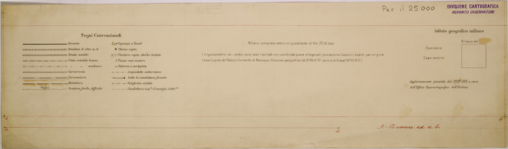 (N:30109) SEGNI CONVENZIONALI PER IL 25.000 NUOVA EDIZIONE (SE004053) Carte e stampe antiche: riproduzione a colori su carta (formato A1)