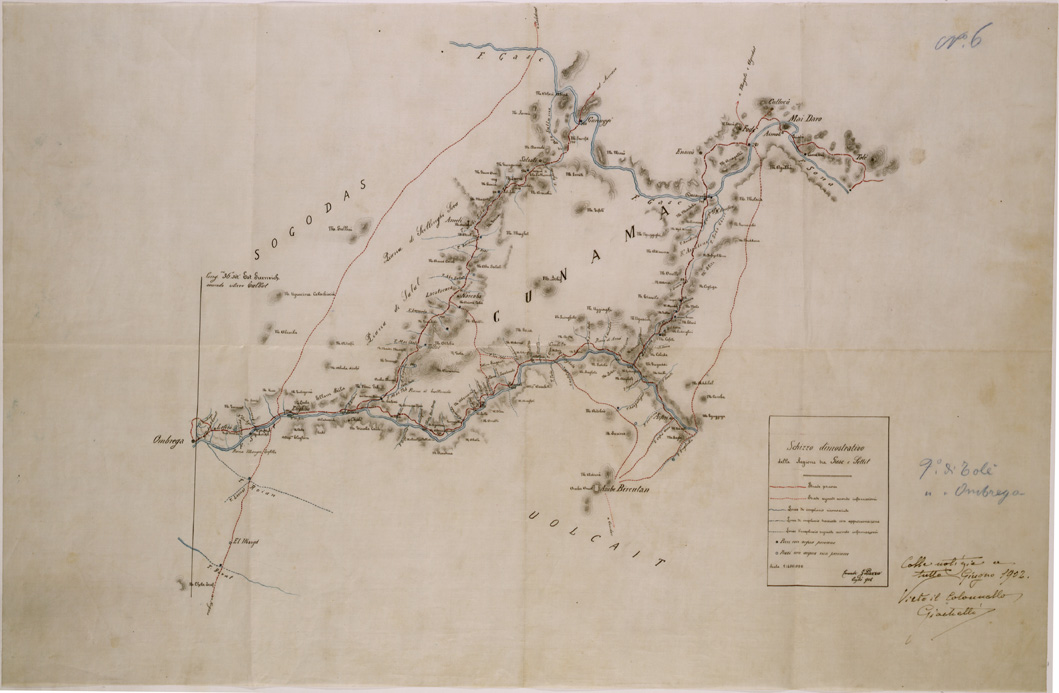 (N:30130) VIAGGIO DI S.E. FERDINANDO MARTINI TRA IL GASCH ED IL SETIT (SE004063) Carte e stampe antiche: riproduzione a colori su carta (formato A1)