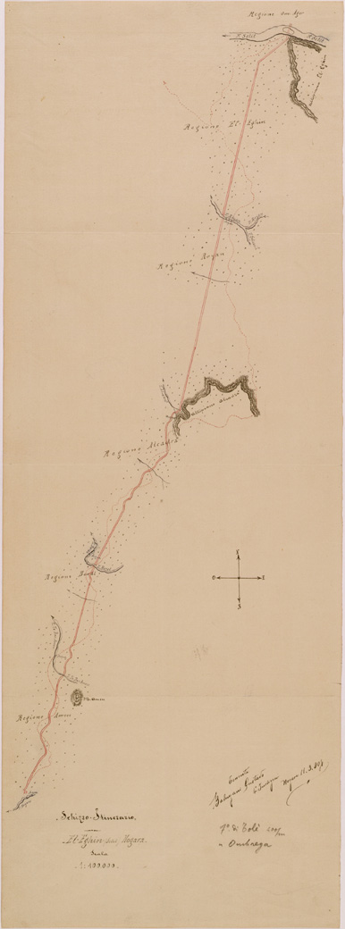 (N:30131) ITINERARIO EL EGHIN - NOGARA (SE004064) Carte e stampe antiche: riproduzione a colori su carta (formato A1)