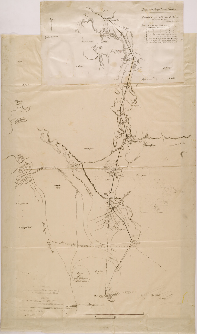 (N:30139) FERROVIA DECAUVILLE - MERSA FATMA - CULULLI (SE004072) Carte e stampe antiche: riproduzione a colori su carta (formato A1)