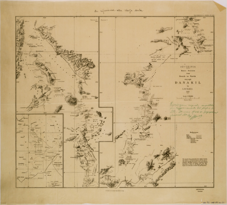 (N:30140) ABYSSINIA ROUTE TRAVERSE FROM SOUTH TO NORTH THROUGH DANAKIL (SE004073) Carte e stampe antiche: riproduzione a colori su carta (formato A1)