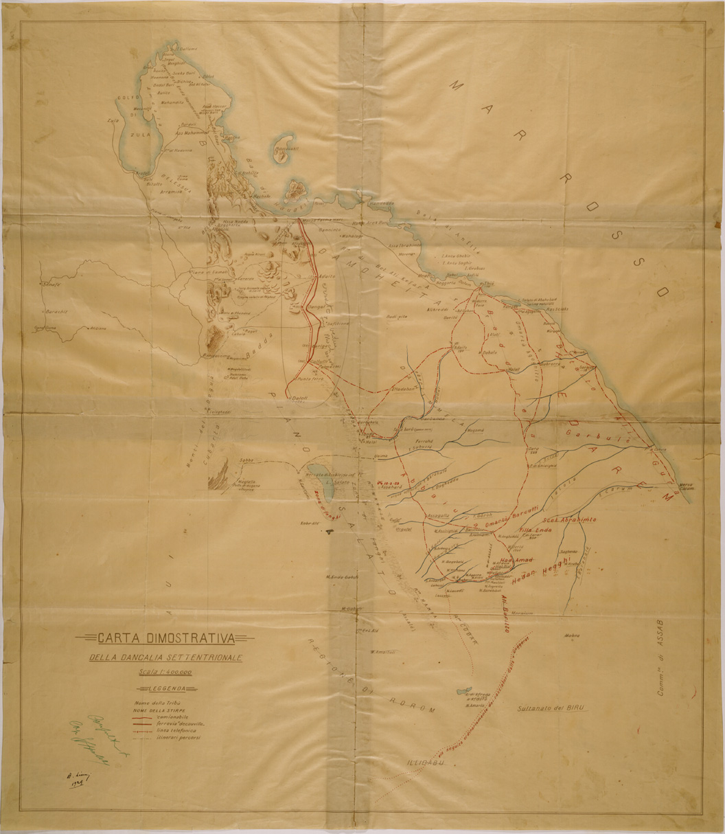 (N:30155) CARTA DIMOSTRATIVA DELLA DANCALIA SETTENTRIONALE (SE004078) Carte e stampe antiche: riproduzione a colori su carta (formato A1)