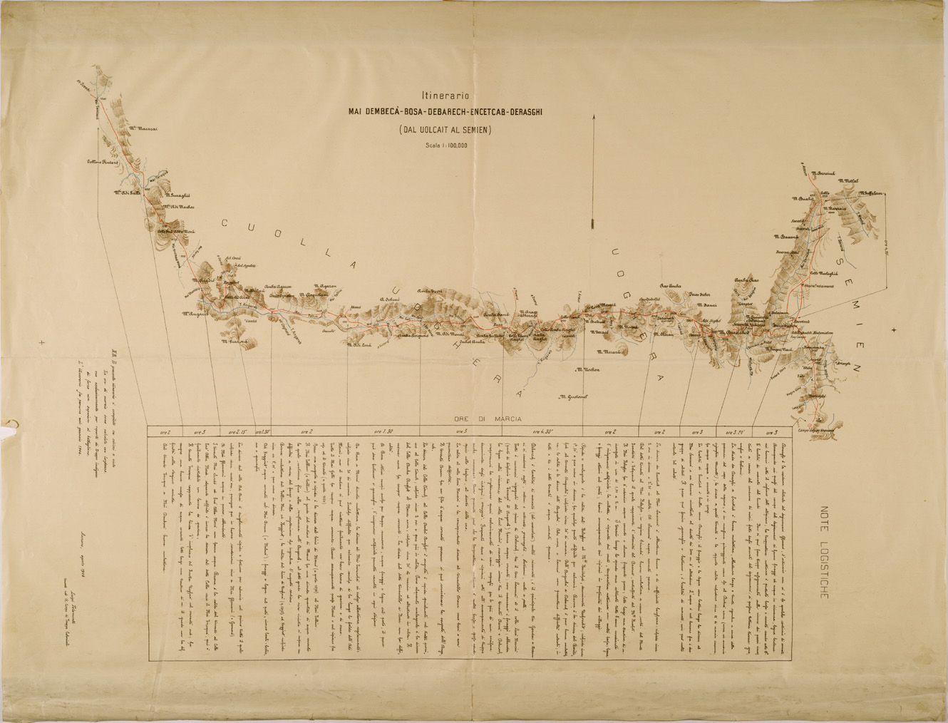 (N:30167) ITINERARIO MAI DEMBECA - BOSA - DEBARECH - ENCETCAB - DERASGHI (SE004081) Carte e stampe antiche: riproduzione a colori su carta (formato A1)