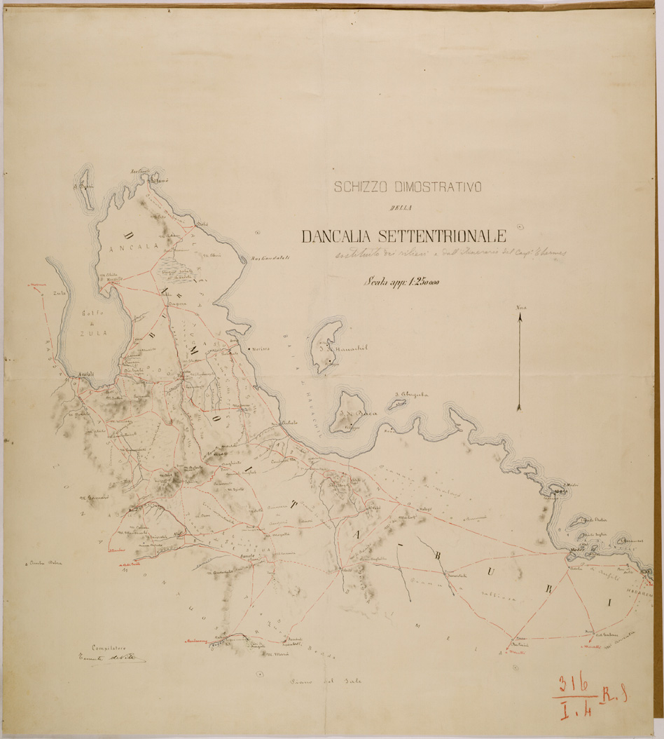 (N:30219) SCHIZZO DIMOSTRATIVO DELLA DANCALIA SETTENTRIONALE (SE004097) Carte e stampe antiche: riproduzione a colori su carta (formato A1)