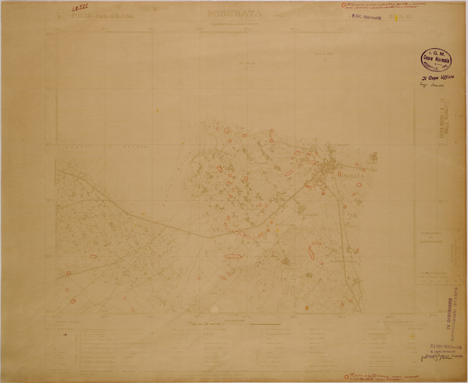 (N:30226) CARTA DELLA LIBIA - FOGLIO 1478 III SO - MISURATA (SE004106) Carte e stampe antiche: riproduzione a colori su carta (formato A1)