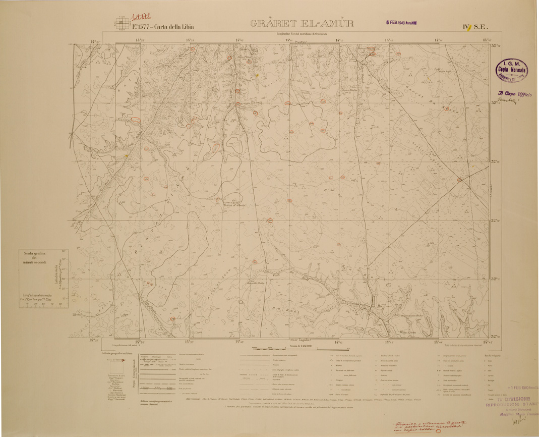 (N:30238) CARTA DELLA LIBIA - FOGLIO 1577 IV SE - GRARET EL - AMUR (SE004118) Carte e stampe antiche: riproduzione a colori su carta (formato A1)