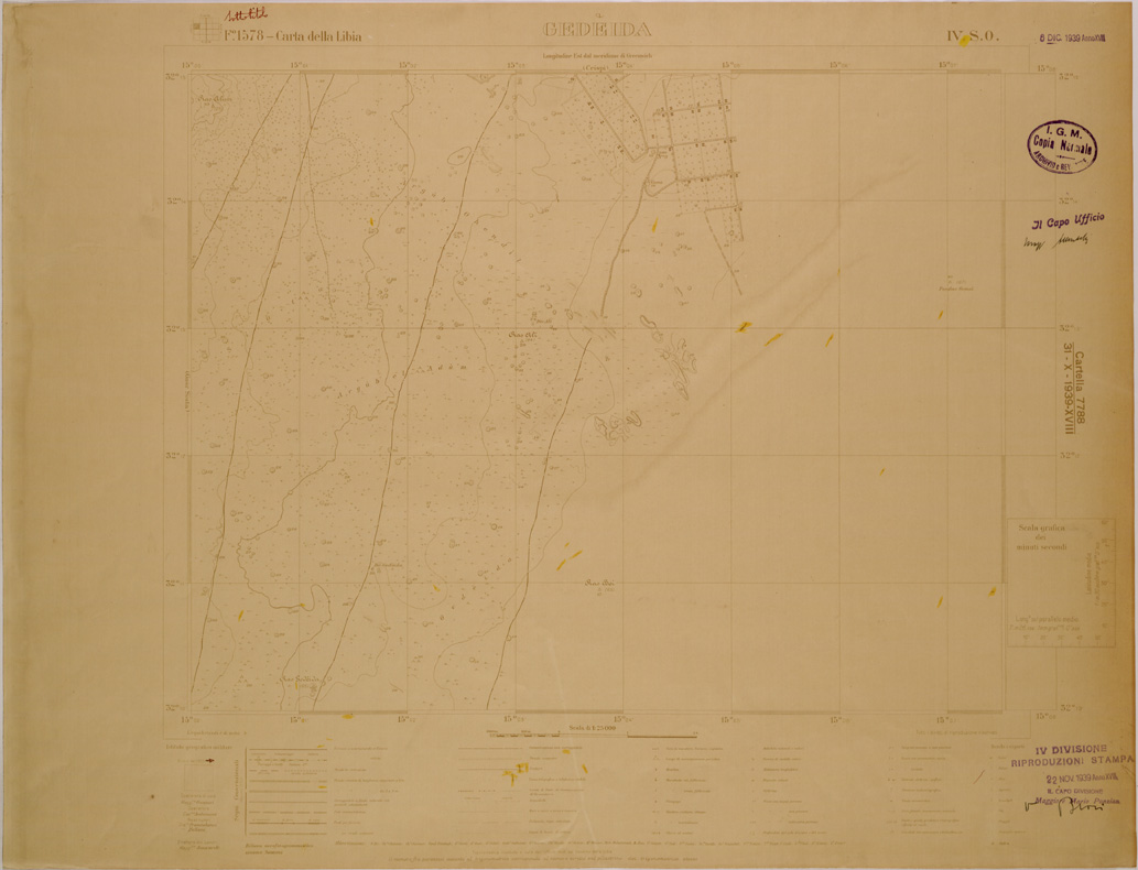 (N:30239) CARTA DELLA LIBIA - FOGLIO 1578 IV SO - GEDEIDA (SE004119) Carte e stampe antiche: riproduzione a colori su carta (formato A1)