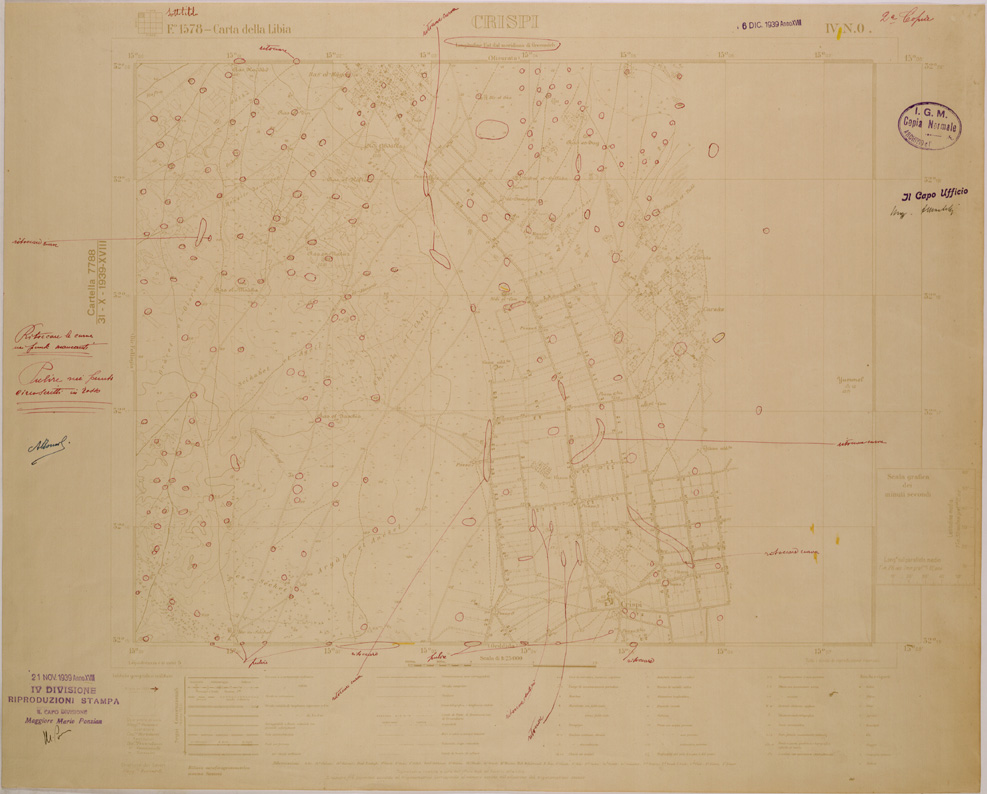 (N:30240) CARTA DELLA LIBIA - FOGLIO 1578 IV NO - CRISPI (SE004120) Carte e stampe antiche: riproduzione a colori su carta (formato A1)