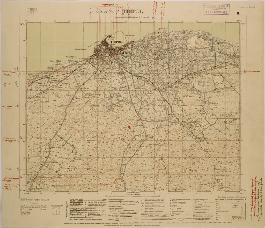 (N:30249) TRIPOLI E DINTORNI - FOGLIO II - TRIPOLI (SE004129) Carte e stampe antiche: riproduzione a colori su carta (formato A1)