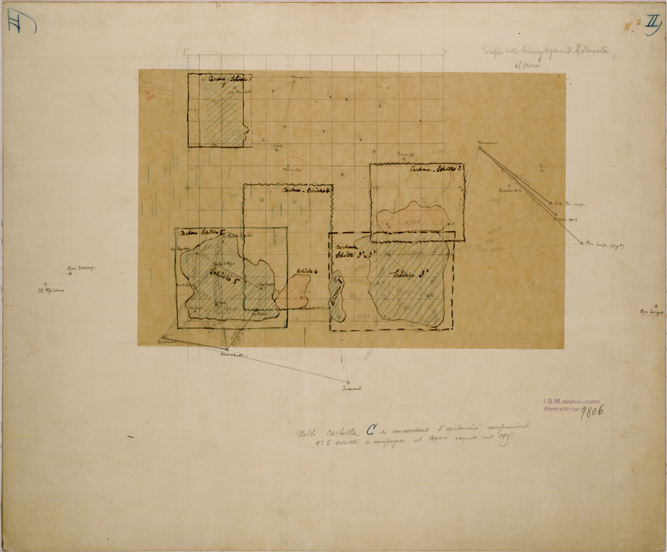 (N:30261) GRAFICO DELLA TRIANGOLAZIONE DI MISURATA FOGLIO II (SE004142) Carte e stampe antiche: riproduzione a colori su carta (formato A1)