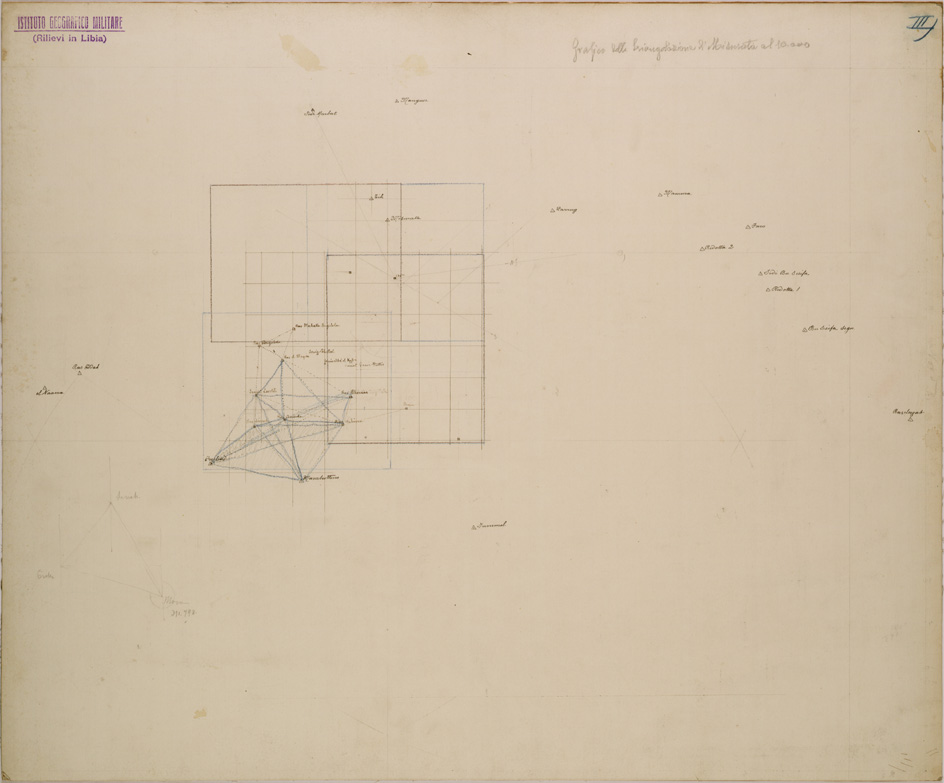 (N:30263) GRAFICO DELLA TRIANGOLAZIONE DI MISURATA FOGLIO III (SE004143) Carte e stampe antiche: riproduzione a colori su carta (formato A1)