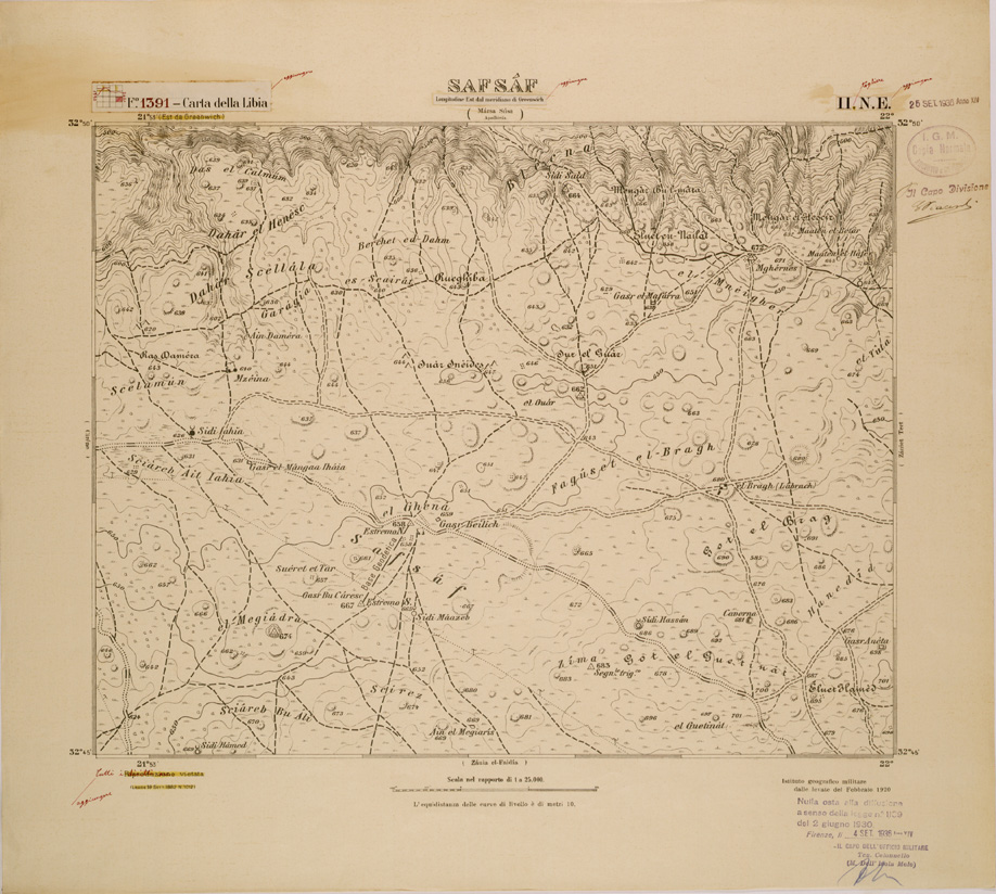 (N:30686) CARTA DELLA LIBIA FOGLIO 1391  II NE SAFSAF (SE004182) Carte e stampe antiche: riproduzione a colori su carta (formato A1)