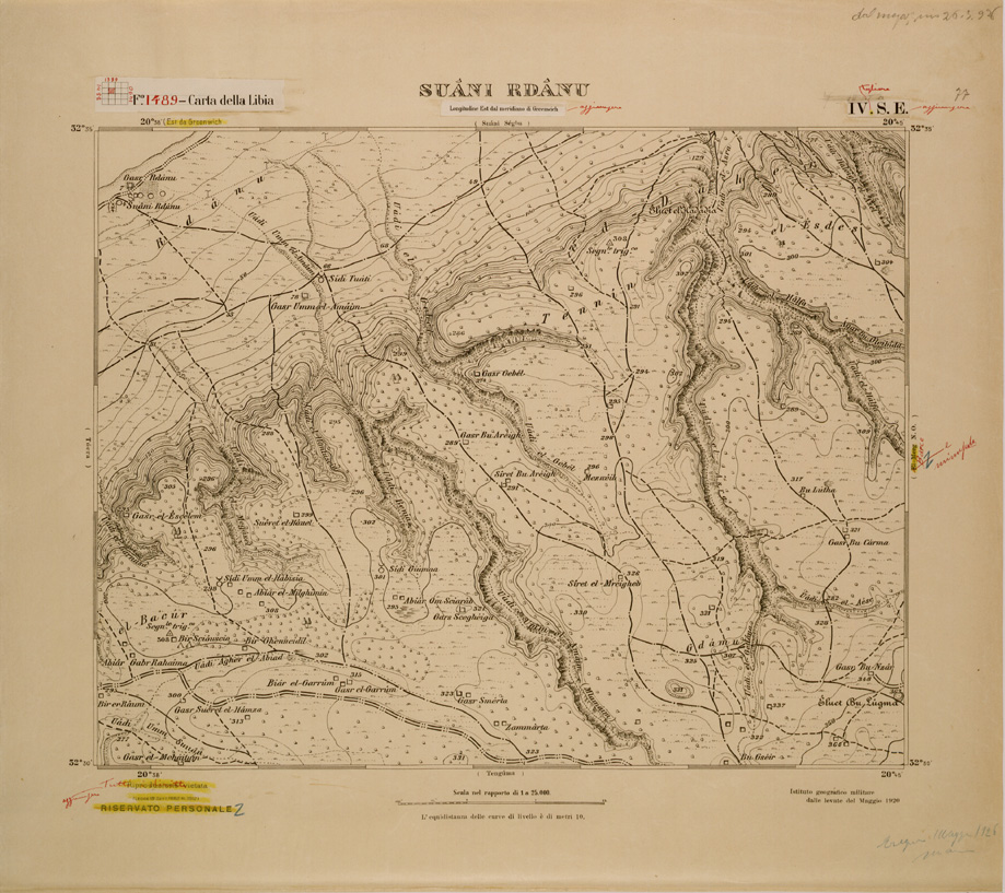 (N:30761) CARTA DELLA LIBIA FOGLIO 1489  IV  SE  SUANI RDANU (SE004224) Carte e stampe antiche: riproduzione a colori su carta (formato A1)