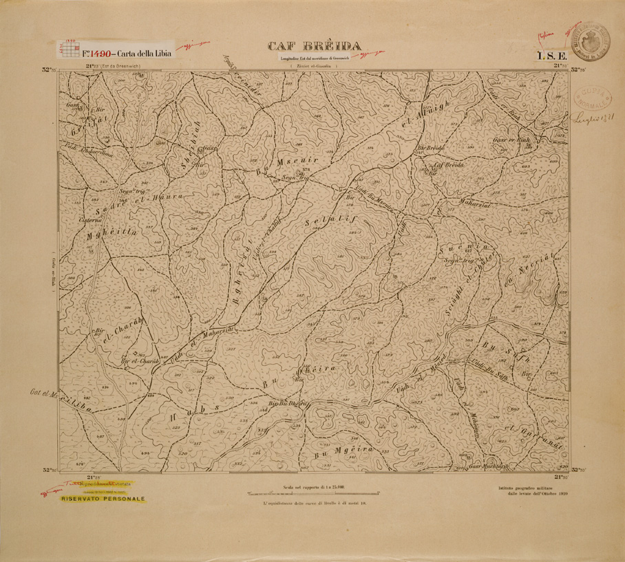 (N:30766) CARTA DELLA LIBIA FOGLIO 1490  I SE  CAF BREIDA (SE004227) Carte e stampe antiche: riproduzione a colori su carta (formato A1)