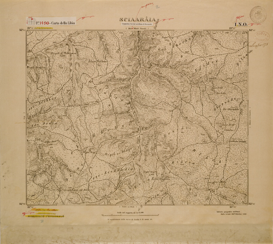 (N:30774) CARTA DELLA LIBIA FOGLIO 1490  I NO  SCIAARAIA (SE004229) Carte e stampe antiche: riproduzione a colori su carta (formato A1)