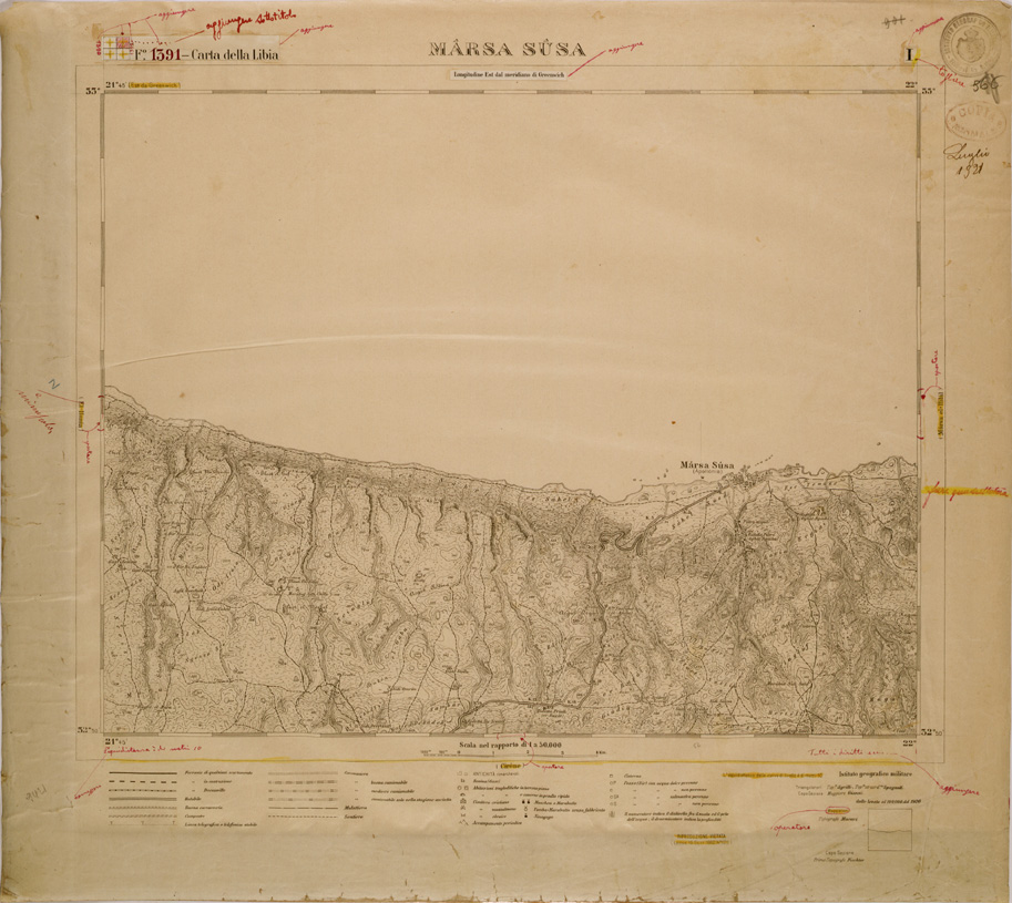 (N:30805) CARTA DELLA LIBIA - FOGLIO 1391 I - MARSA SUSA (SE004241) Carte e stampe antiche: riproduzione a colori su carta (formato A1)