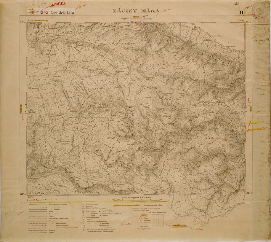 (N:30811) CARTA DELLA LIBIA - FOGLIO 1392 II - ZAUIET MARA (SE004246) Carte e stampe antiche: riproduzione a colori su carta (formato A1)