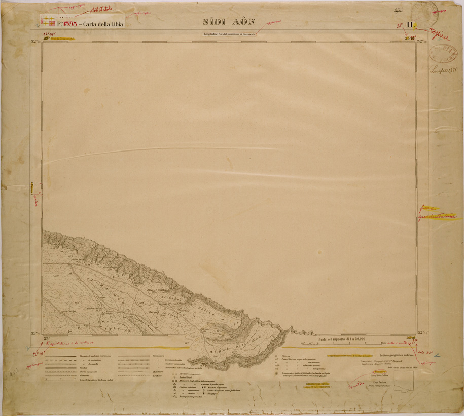 (N:30814) CARTA DELLA LIBIA - FOGLIO 1393 II - SIDI AON (SE004249) Carte e stampe antiche: riproduzione a colori su carta (formato A1)