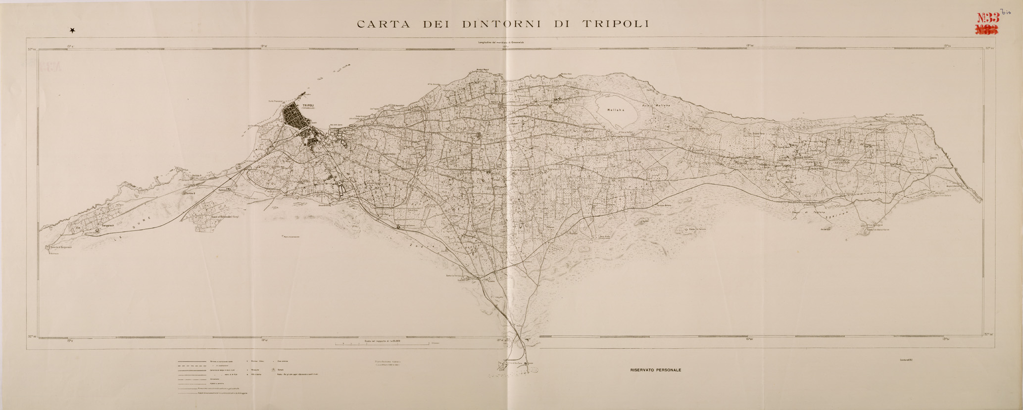 (N:30321) CARTA DEI DINTORNI DI TRIPOLI (SE004348) Carte e stampe antiche: riproduzione a colori su carta (formato A1)