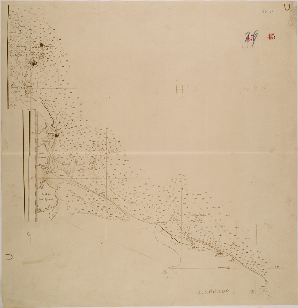 (N:30344) ZONA AGHIR-ZARZIS-PISIDA. (SE004374) Carte e stampe antiche: riproduzione a colori su carta (formato A1)