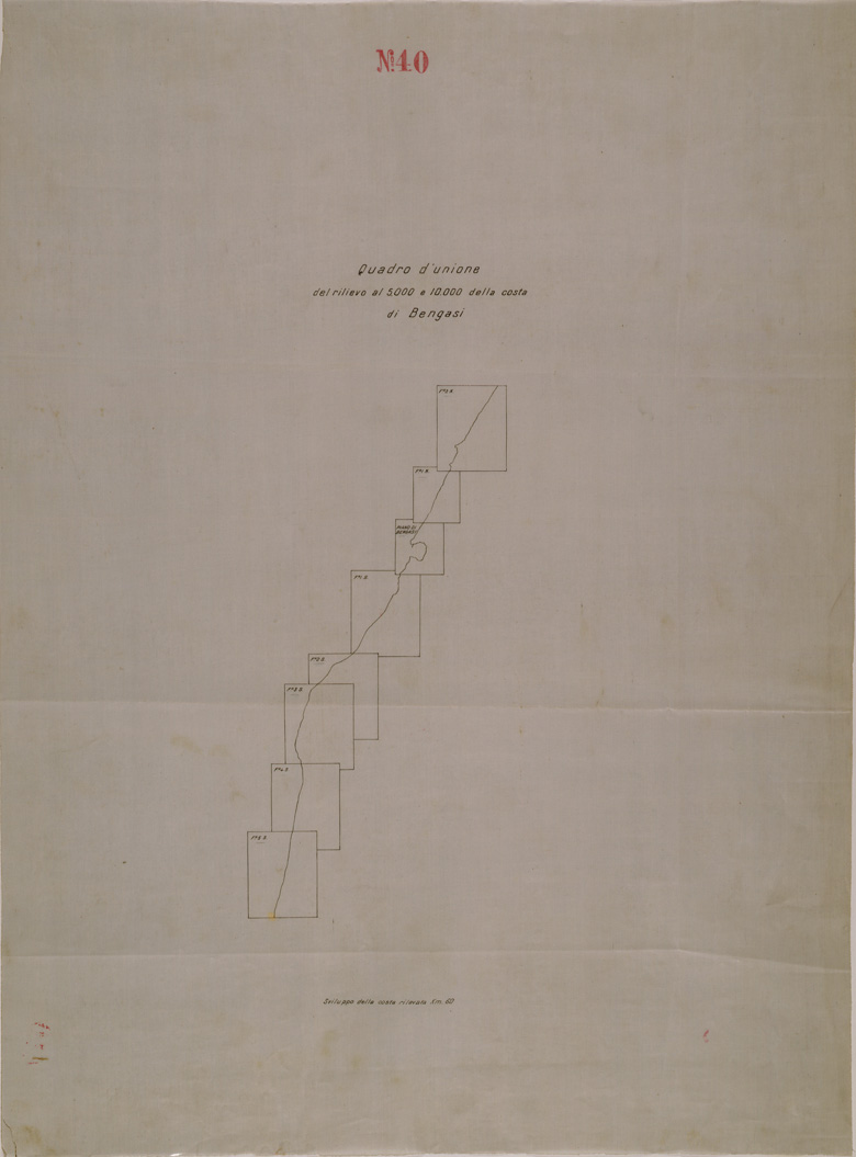 (N:30489) COSTA DI BENGASI - QUADRO D'UNIONE. (SE004517) Carte e stampe antiche: riproduzione a colori su carta (formato A1)