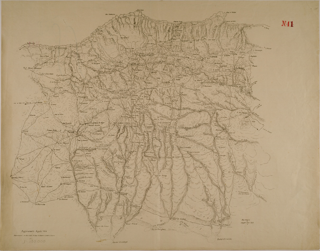 (N:30496) ZONA DI SLONTA MARAUA - MEKILI. (SE004524) Carte e stampe antiche: riproduzione a colori su carta (formato A1)