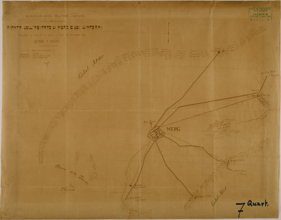 (N:30519) PIANTA DELL'ABITATO DI MERG E DINTORNI. (SE004548) Carte e stampe antiche: riproduzione a colori su carta (formato A1)