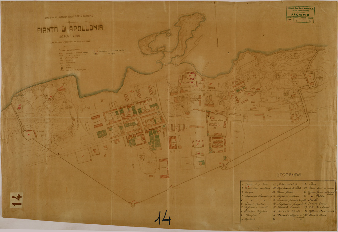 (N:30523) PIANTA DI APOLLONIA. (SE004552) Carte e stampe antiche: riproduzione a colori su carta (formato A1)