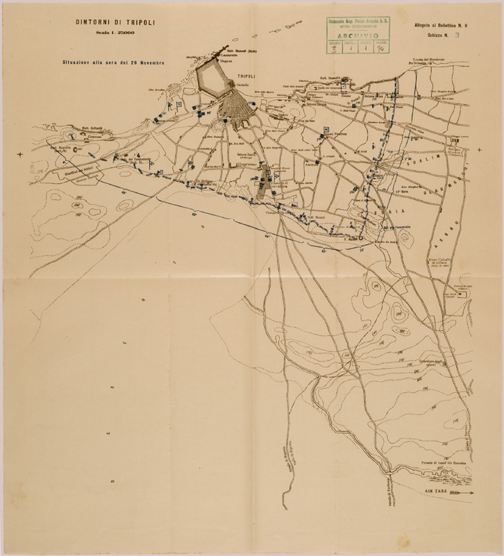 (N:30637) SPEDIZIONE IN TRIPOLITANIA ED IN CIRENAICA - BOLLETTINO N. 6 SCHIZZO 3. (SE004653) Carte e stampe antiche: riproduzione a colori su carta (formato A1)