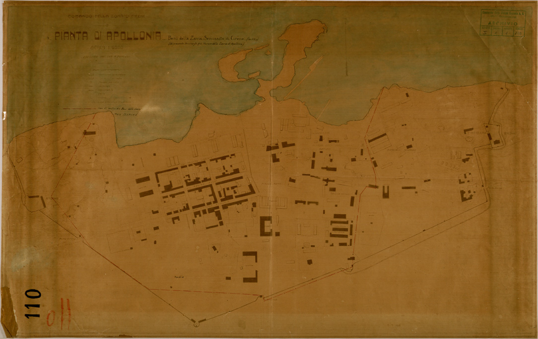 (N:30683) PIANTA DI APOLLONIA. (SE004700) Carte e stampe antiche: riproduzione a colori su carta (formato A1)