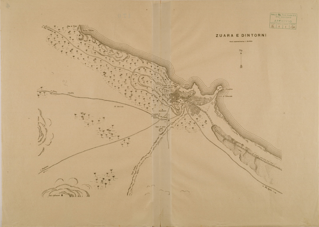 (N:30783) ZUARA E DINTORNI. (SE004760) Carte e stampe antiche: riproduzione a colori su carta (formato A1)