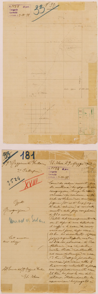 (N:30803) ITINERARIO EL ABIAR - BIR MLETANIA - LATO 1 (SE004772) Carte e stampe antiche: riproduzione a colori su carta (formato A1)