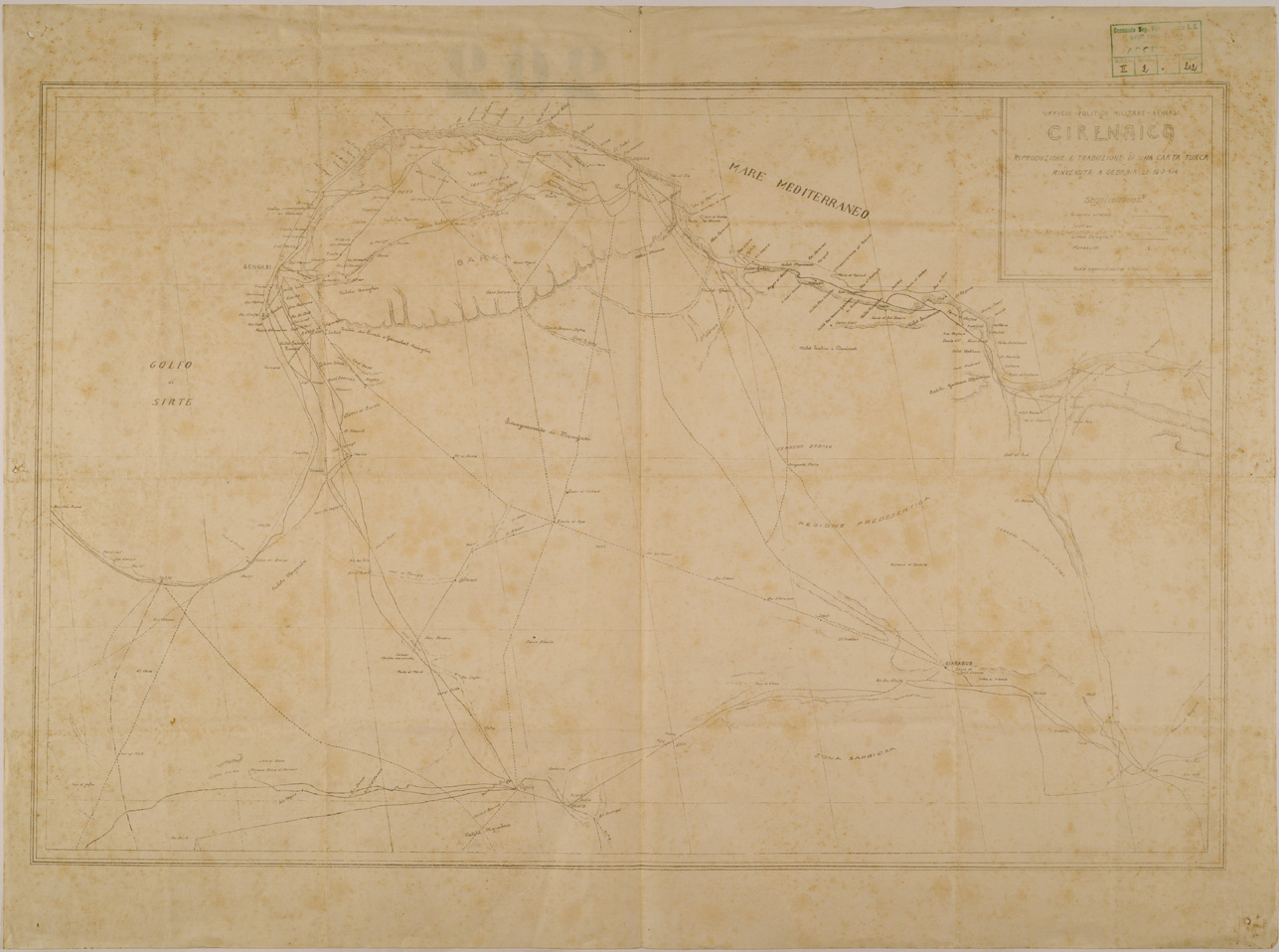 (N:30866) CIRENAICA. (SE004796) Carte e stampe antiche: riproduzione a colori su carta (formato A1)