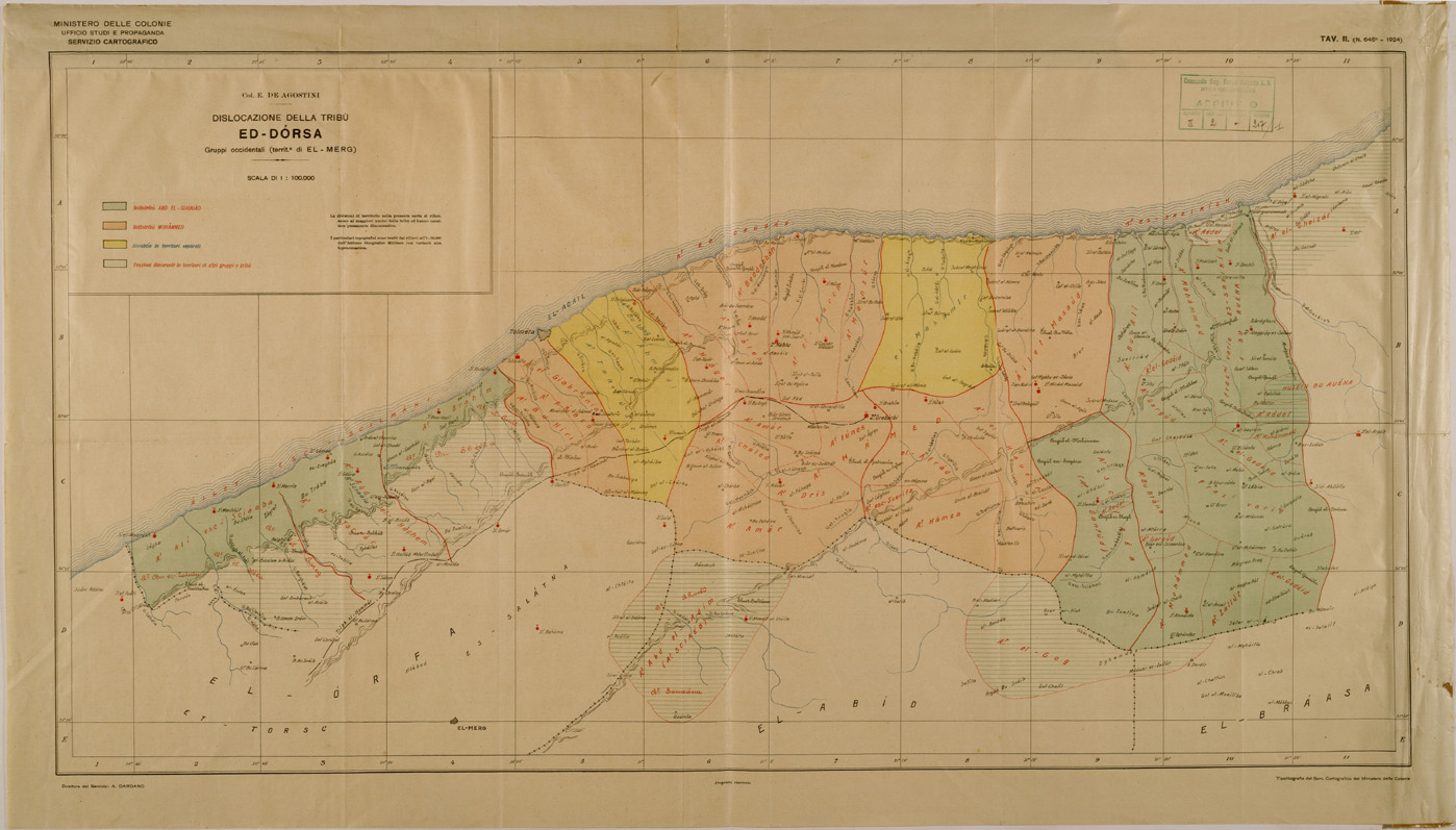 (N:30872) DISLOCAZIONE DELLA TRIBU' ED - DORSA. (SE004802) Carte e stampe antiche: riproduzione a colori su carta (formato A1)