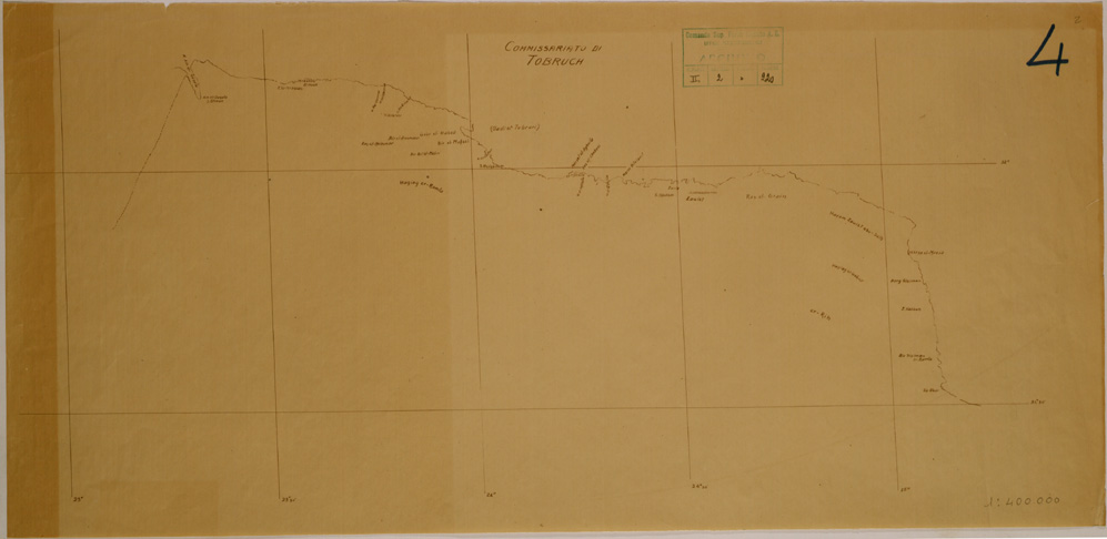 (N:30962) COMMISSARIATI DELLA CIRENAICA - FOGLIO 4. (SE004826) Carte e stampe antiche: riproduzione a colori su carta (formato A1)