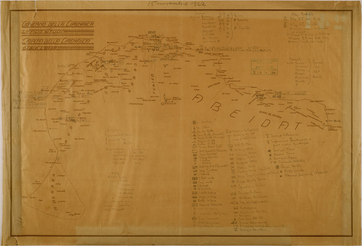 (N:30975) AMMINISTRATORE MILITARE IN CIRENAICA. (SE004840) Carte e stampe antiche: riproduzione a colori su carta (formato A1)