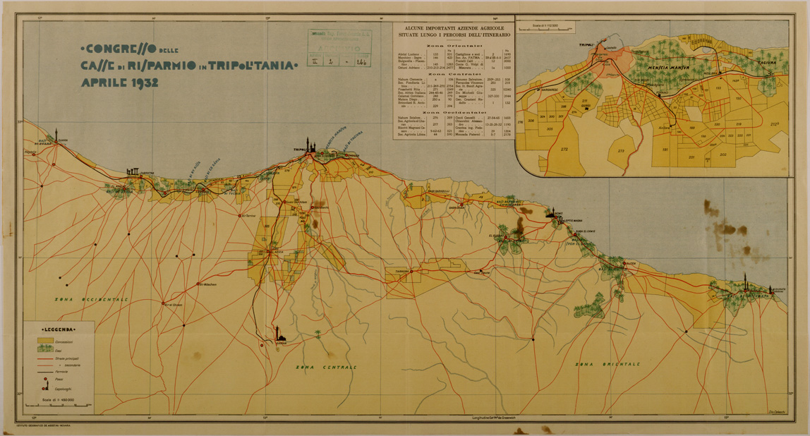 (N:30877) CONGRESSO DELLE CASSE DI RISPARMIO IN TRIPOLITANIA (SE004866) Carte e stampe antiche: riproduzione a colori su carta (formato A1)