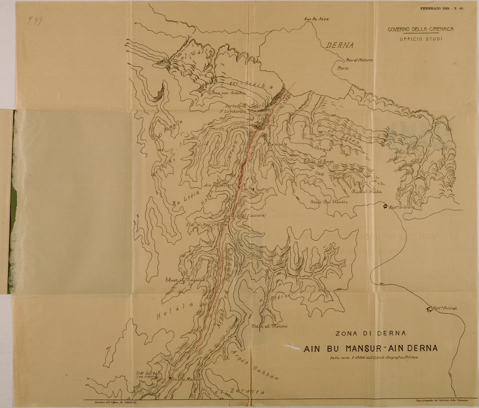 (N:30915)  AIN BU MANSUR AIN DERNA (SE004903) Carte e stampe antiche: riproduzione a colori su carta (formato A1)