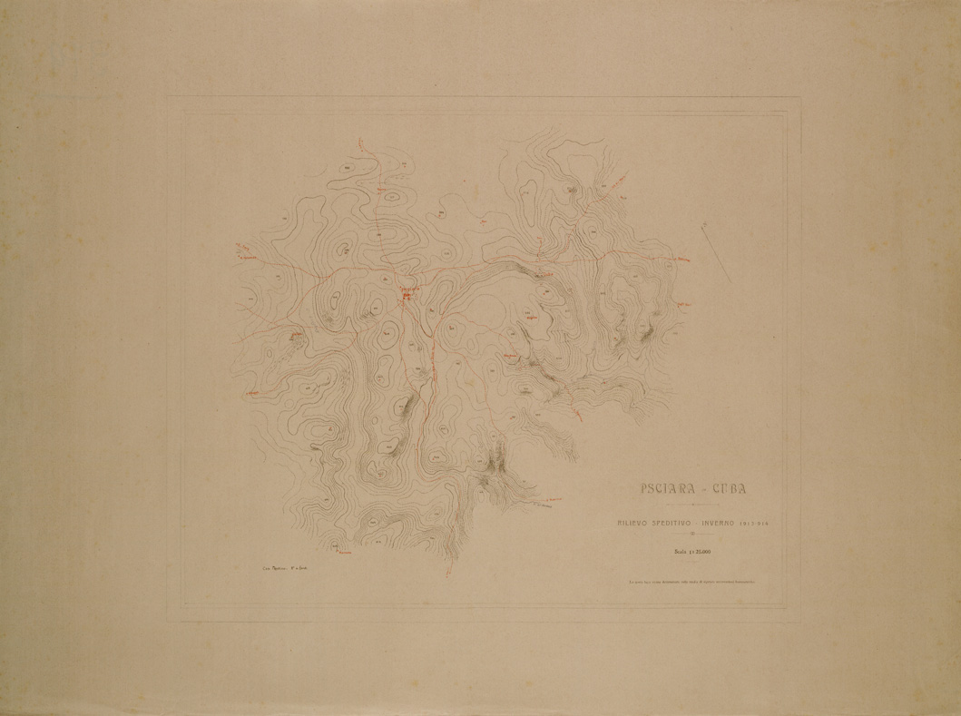 (N:31033) RILIEVO SPEDITIVO PSCIARA CUBA (SE004981) Carte e stampe antiche: riproduzione a colori su carta (formato A1)
