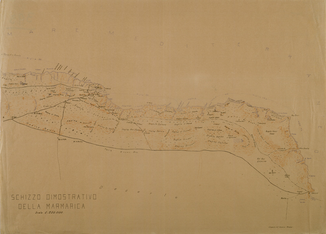 (N:31072) SCHIZZO DIMOSTRATIVO DELLA MARMARICA (SE004986) Carte e stampe antiche: riproduzione a colori su carta (formato A1)
