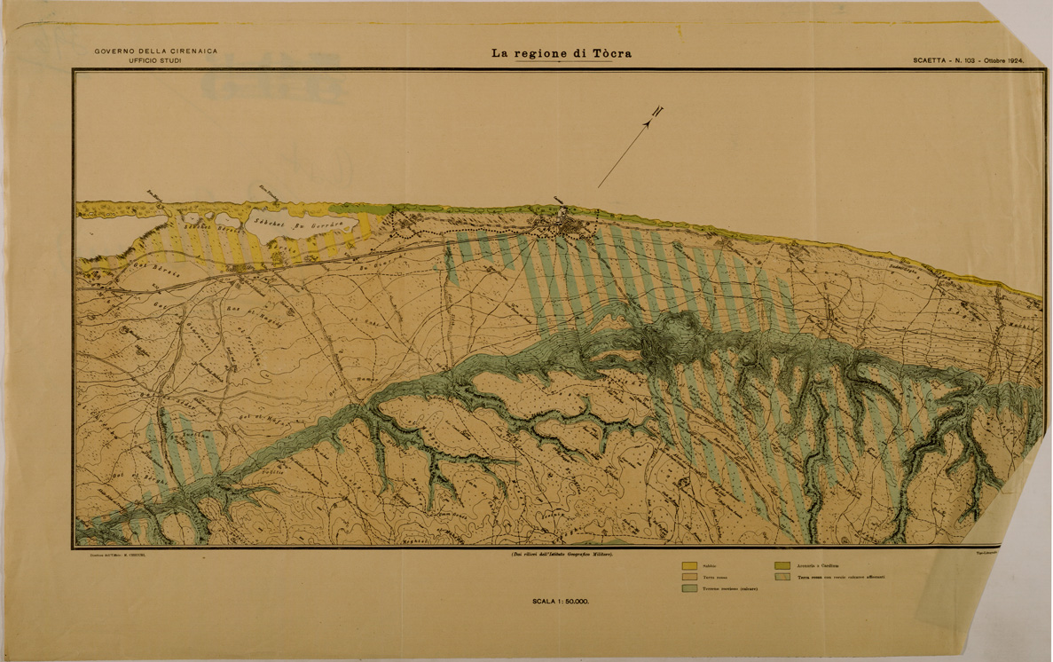 (N:31076) LA REGIONE DI TOCRA CARTA GEOLOGICA (SE004990) Carte e stampe antiche: riproduzione a colori su carta (formato A1)