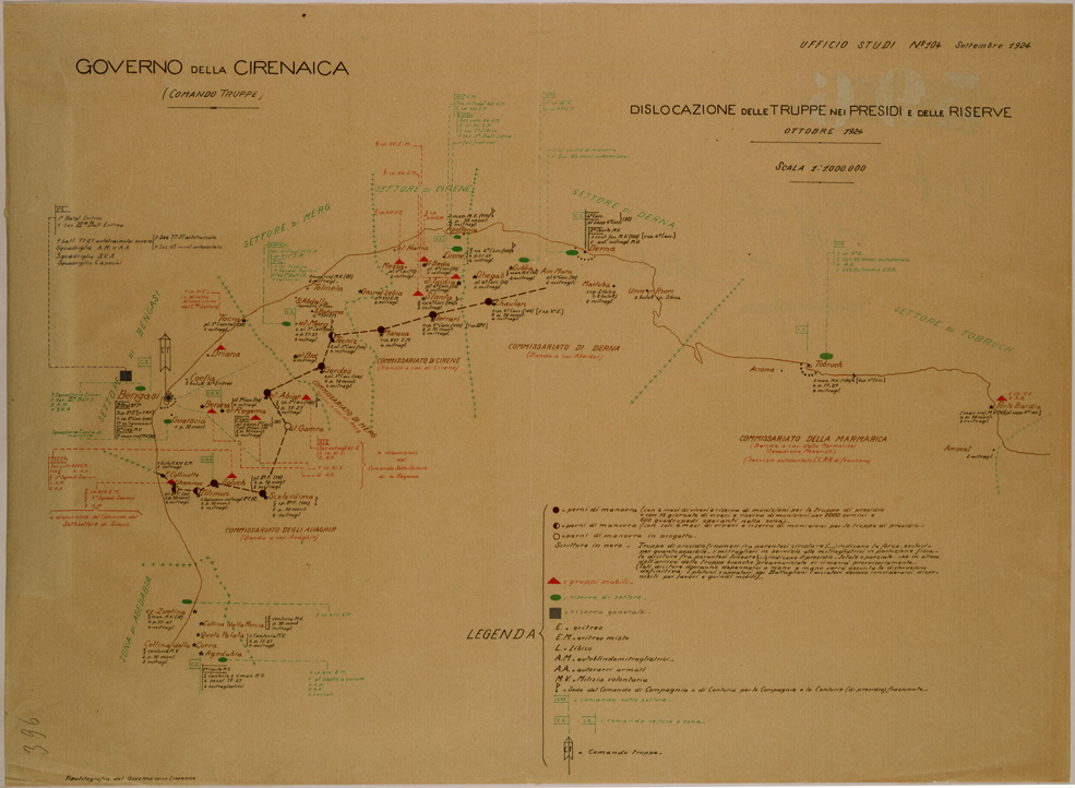 (N:31077) DISLOCAZIONE DELLE TRUPPE NEI PRESIDI E DELLE RISERVE (SE004991) Carte e stampe antiche: riproduzione a colori su carta (formato A1)